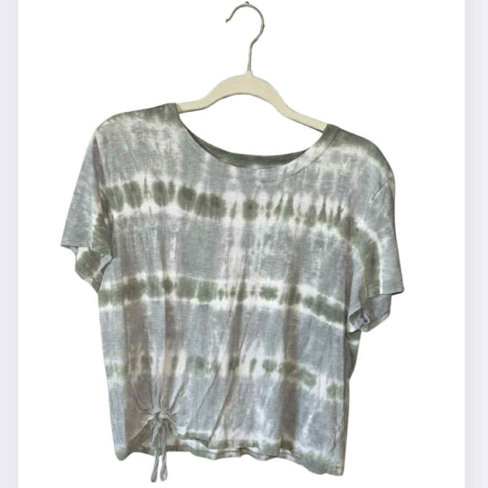 Aerie Tie-Dye Crop Top in Green and Gray